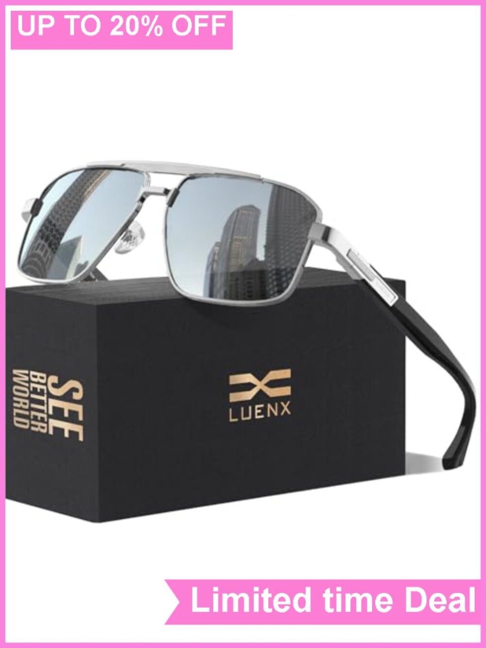 Polarized Aviator Sunglasses UV400 Driving Men Women Square